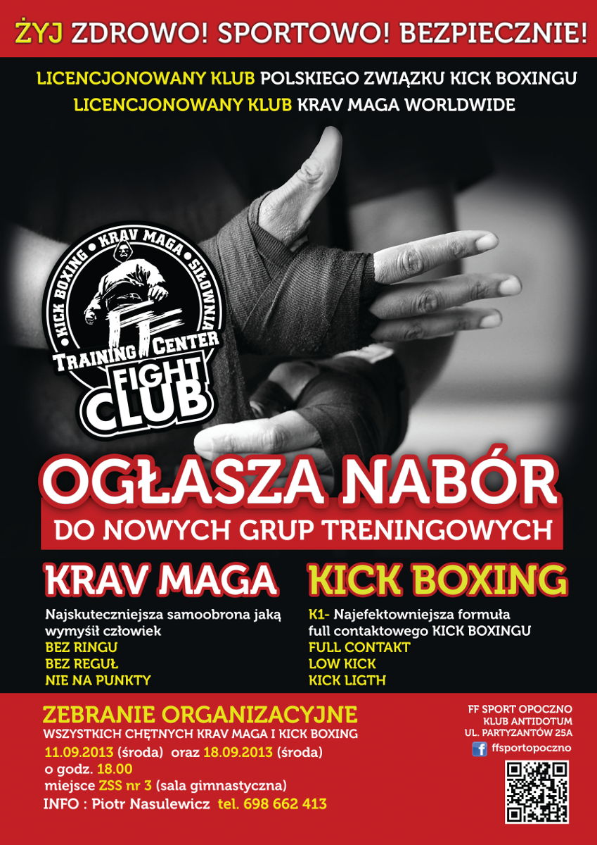 Nabór do grup treningowych: Krav Maga i Kick Boxing