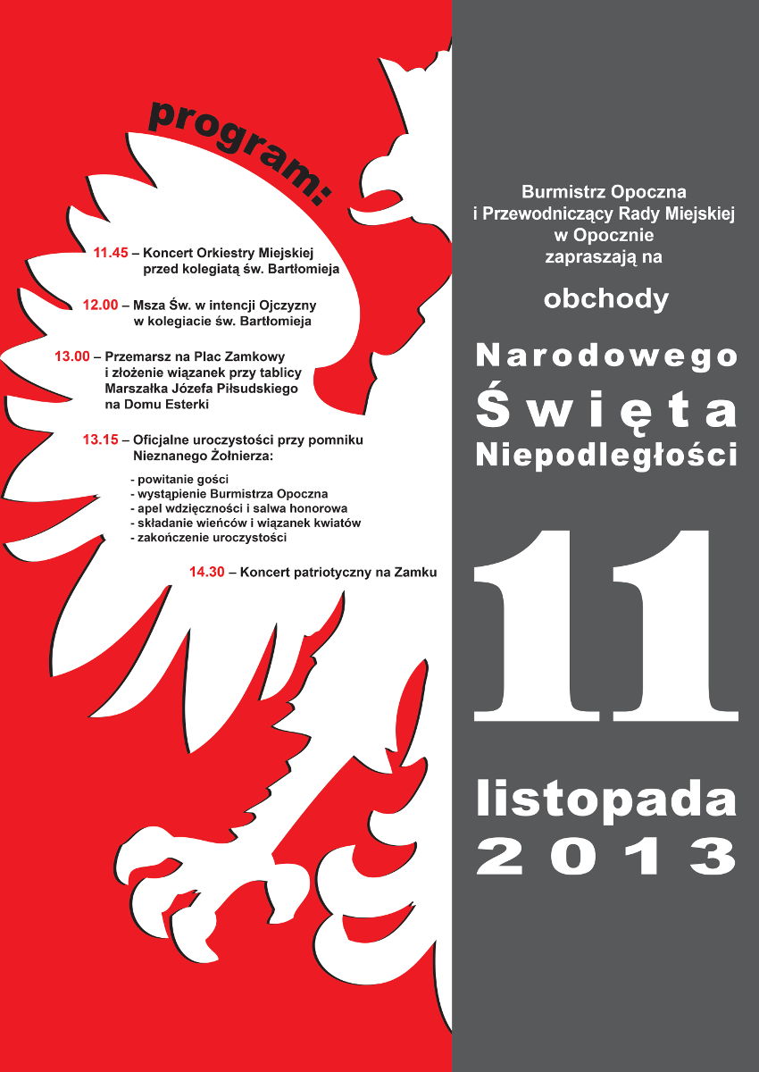 Zaproszenie na obchody Narodowego Święta Niepodległości Zaproszenie na obchody Narodowego Święta Niepodległości