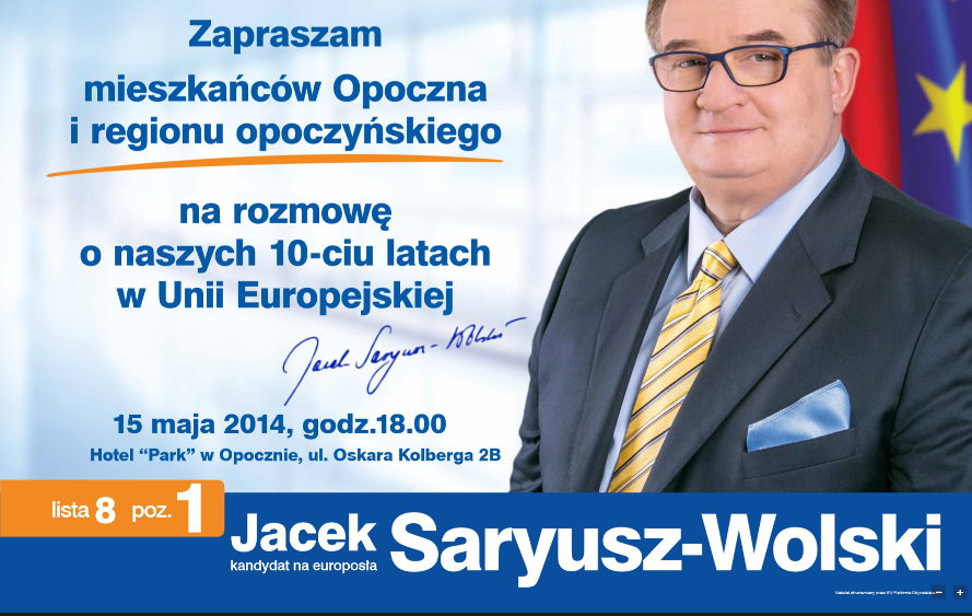 Zaproszenie na spotkanie z Jackiem Saryusz-Wolskim 