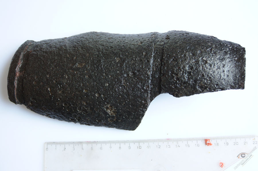Fragment kielicha szrapnela znaleziony w okolicach Kamienia