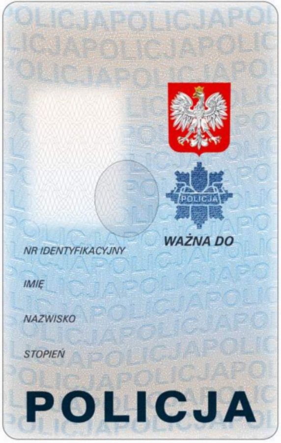 Awers nowej legitymacji policjnej
